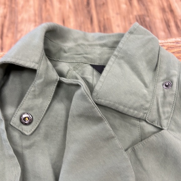 SIMPLY VERA | Vera Wang olive/army green open front twill drape jacket - Picture 4 of 6